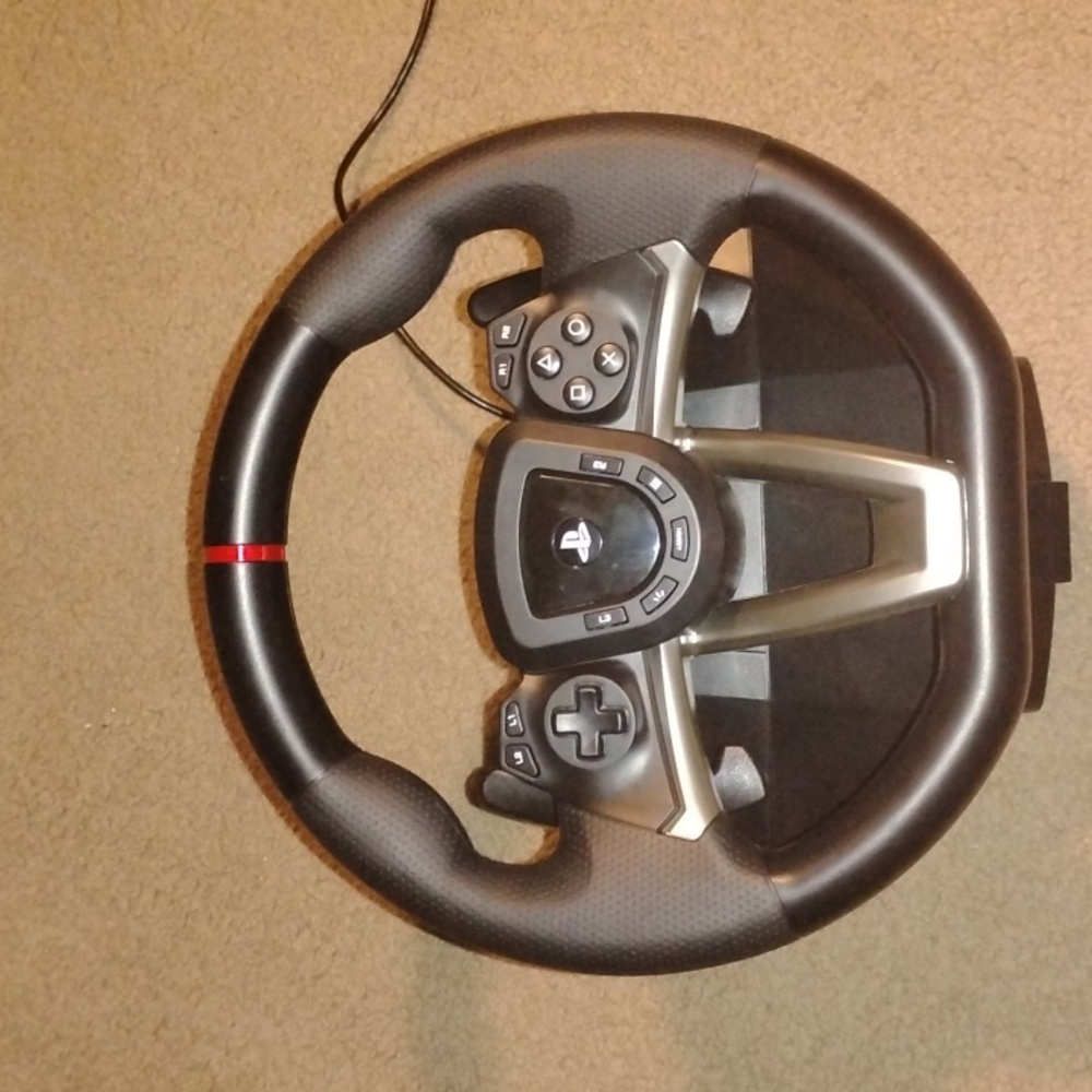 Sony Black and Silver Gaming Racing Wheel